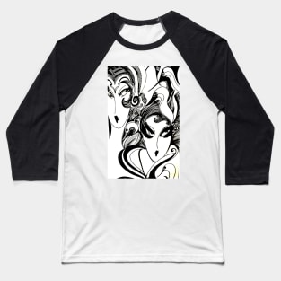 art deco optical swans and girls, Jacqueline Mcculloch Baseball T-Shirt